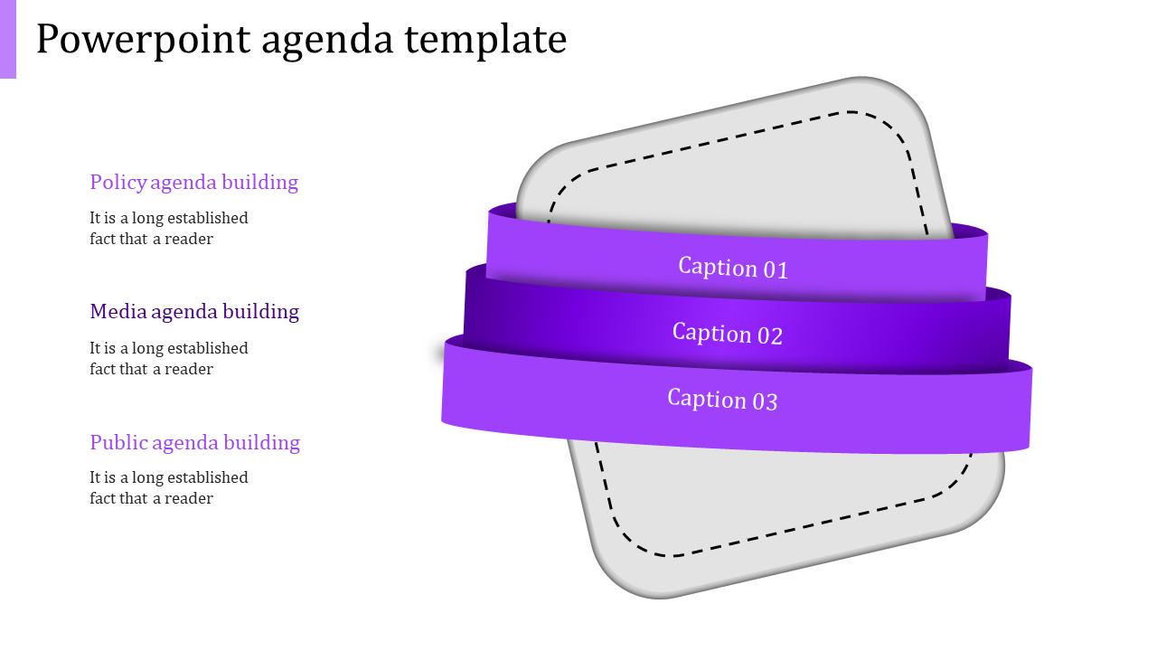 Free - Editable PowerPoint Agenda Template With Three Node